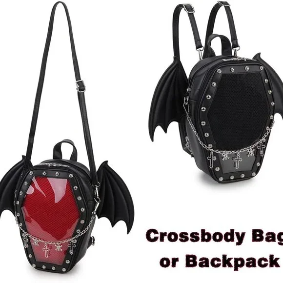 Gothic Coffin Shape Fashion Purses and Handbags for Women Halloween Shoulder Bag